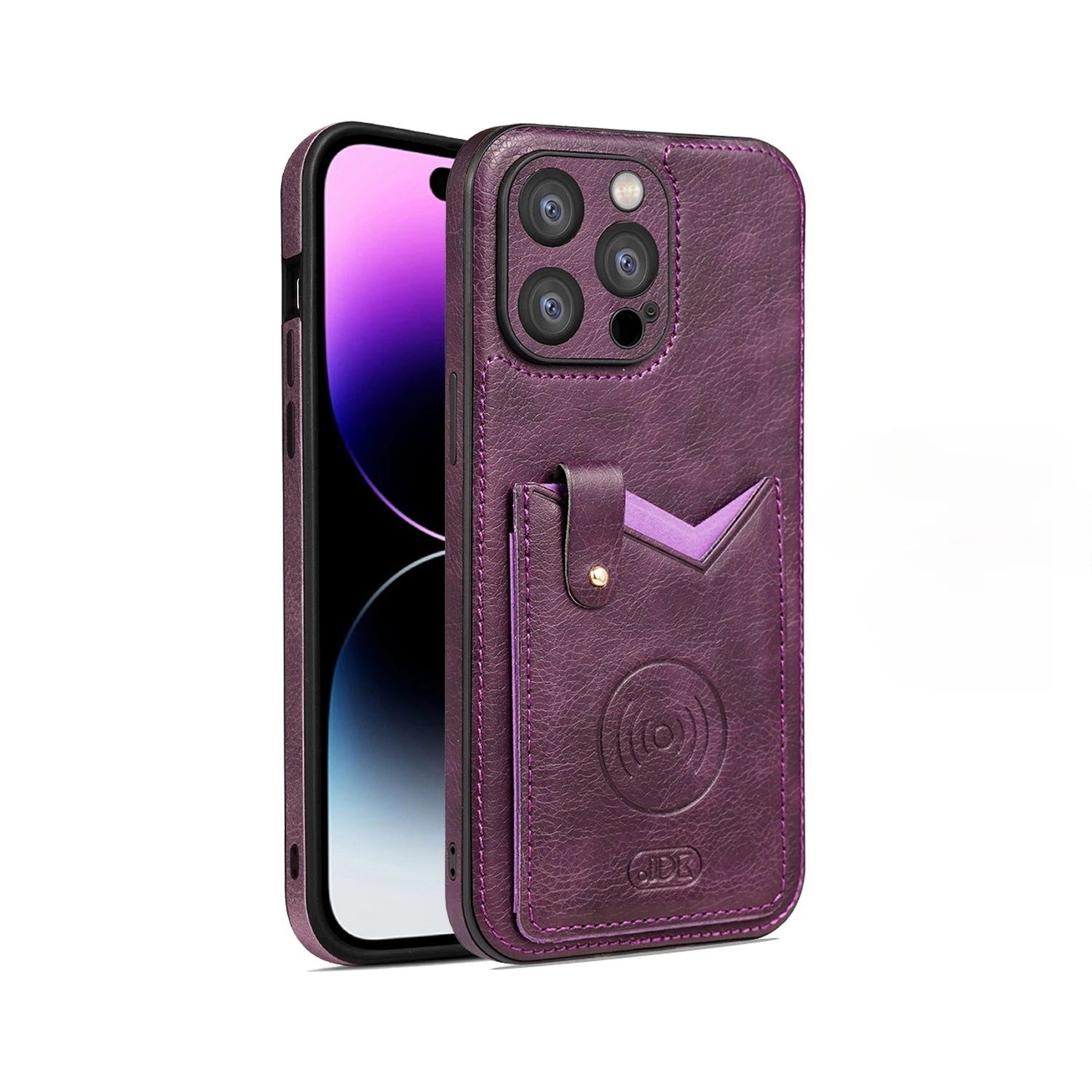 Shockproof Leather Wallet Case with Kickstand for iPhone 15 Series