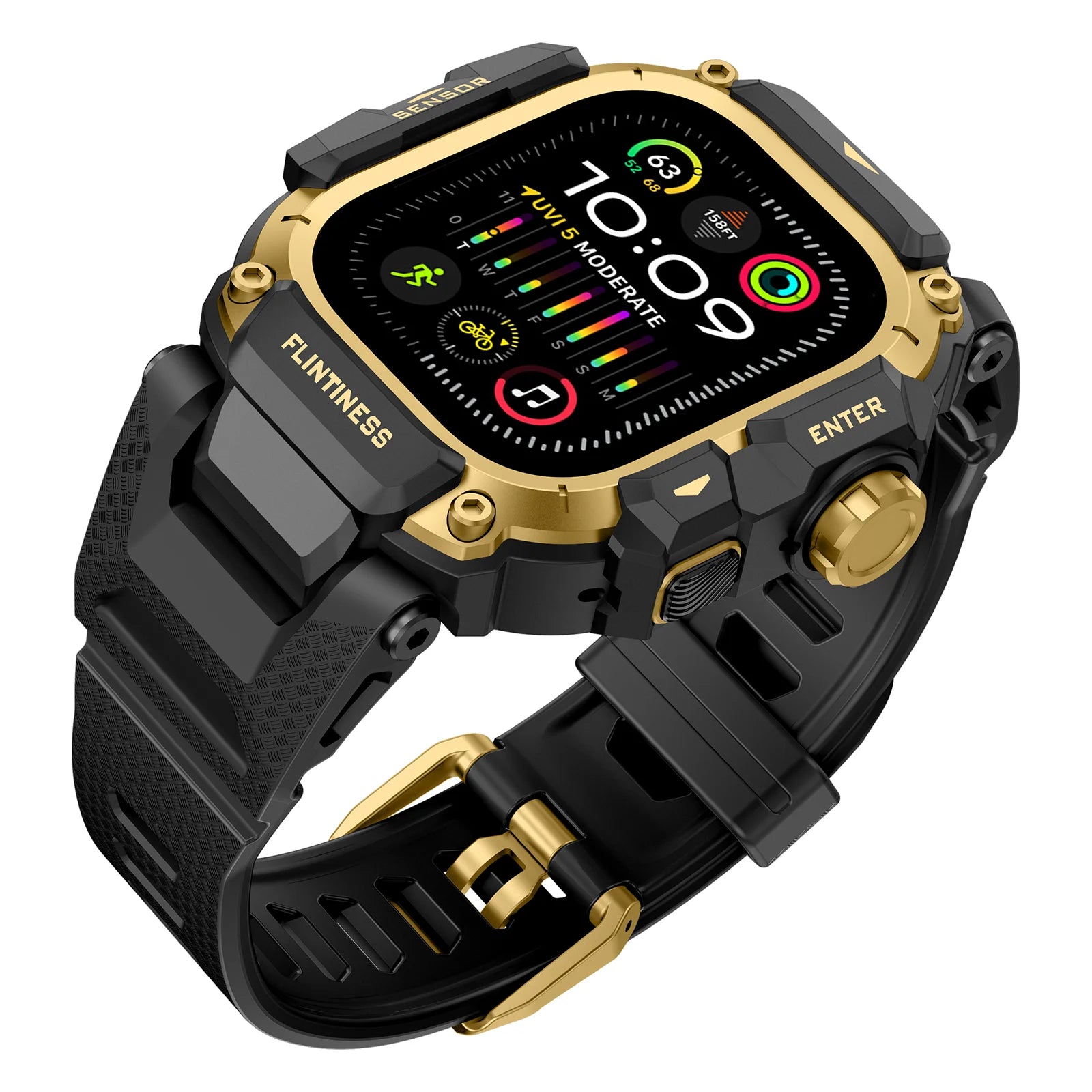 Shockproof Rugged Strap with Bumper Case for Apple Watch Ultra 2