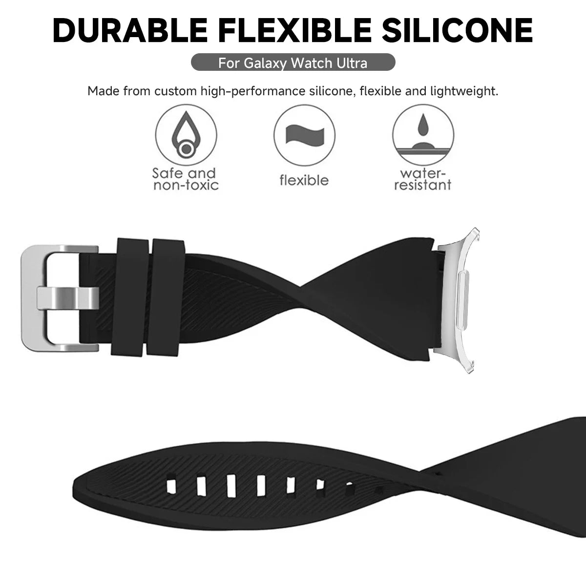 Sports Silicone Strap for Samsung Galaxy Watch Ultra and Samsung Galaxy Watch Ultra (2025)