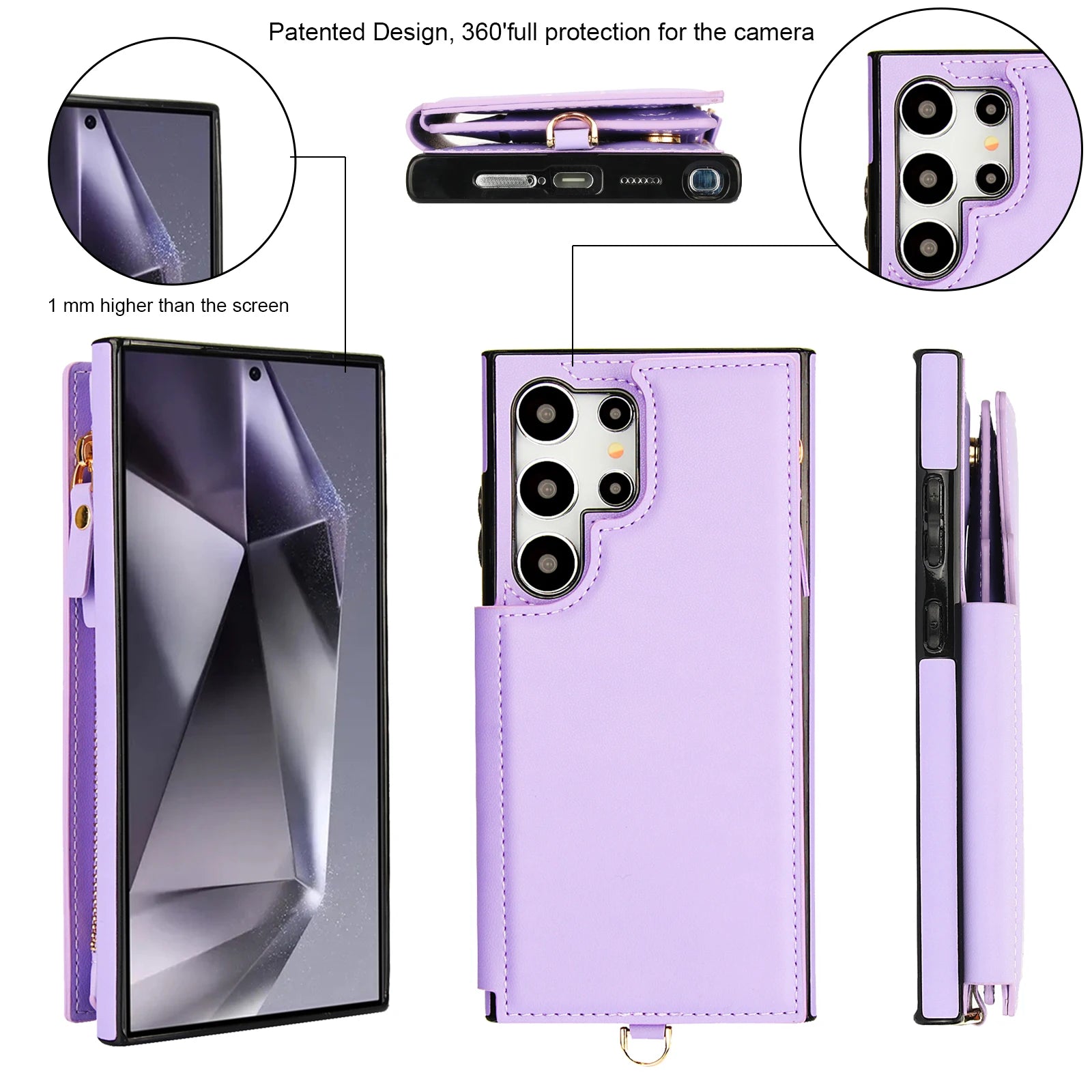 Crossbody Leather Flip Wallet Case for Samsung Galaxy S25 Series