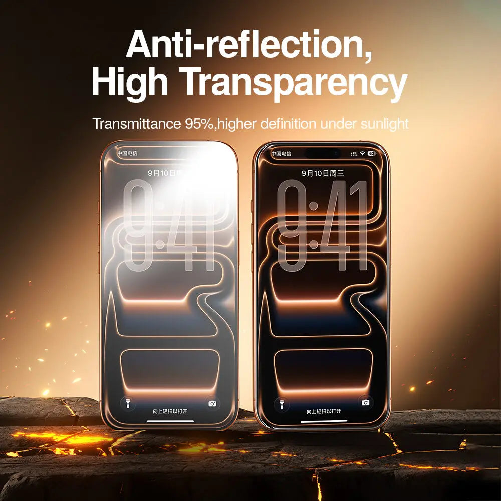 2-Pack Anti-Reflective Tempered Glass Screen Protector with Anti-Scratch Coating for iPhone 17 Series