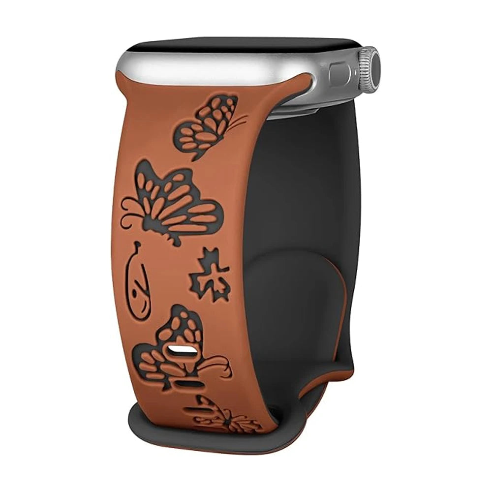 Fashion Engraved Silicone Bands for Apple Watch