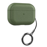 Textured Leather Carabiner Keychain Case with Charging Support for AirPods Pro 2