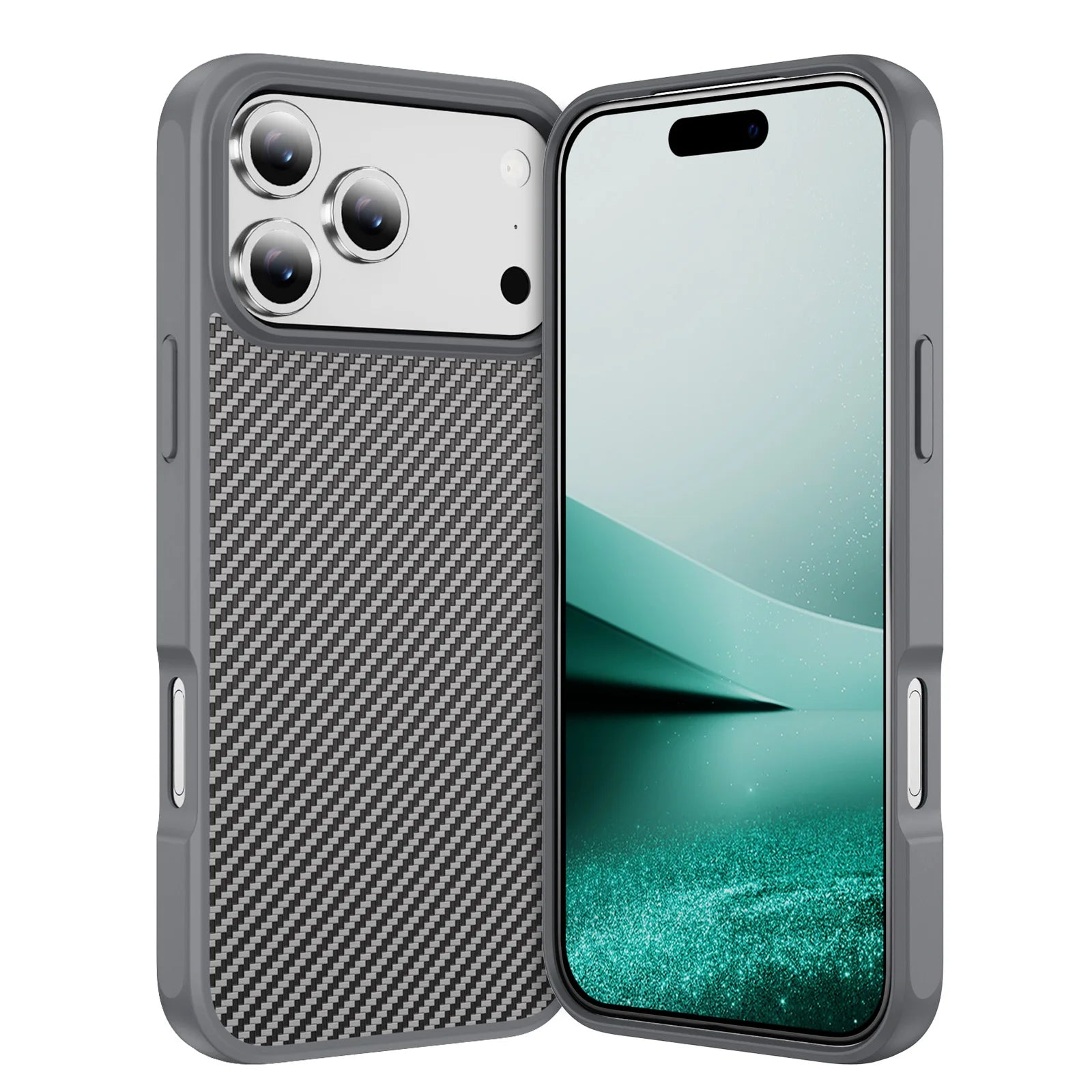 Carbon Fiber Pattern Luxury Drop Protection Case for iPhone 17 Series