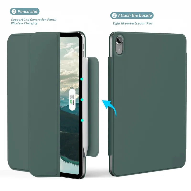 Matte Tri-Fold Case with Magnetic Detachable Back Panel for iPad Mini 6