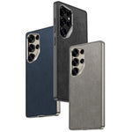 Comfortable Suede Velvet Leather Phone Case with Lens Guard for Samsung Galaxy S25 Ultra