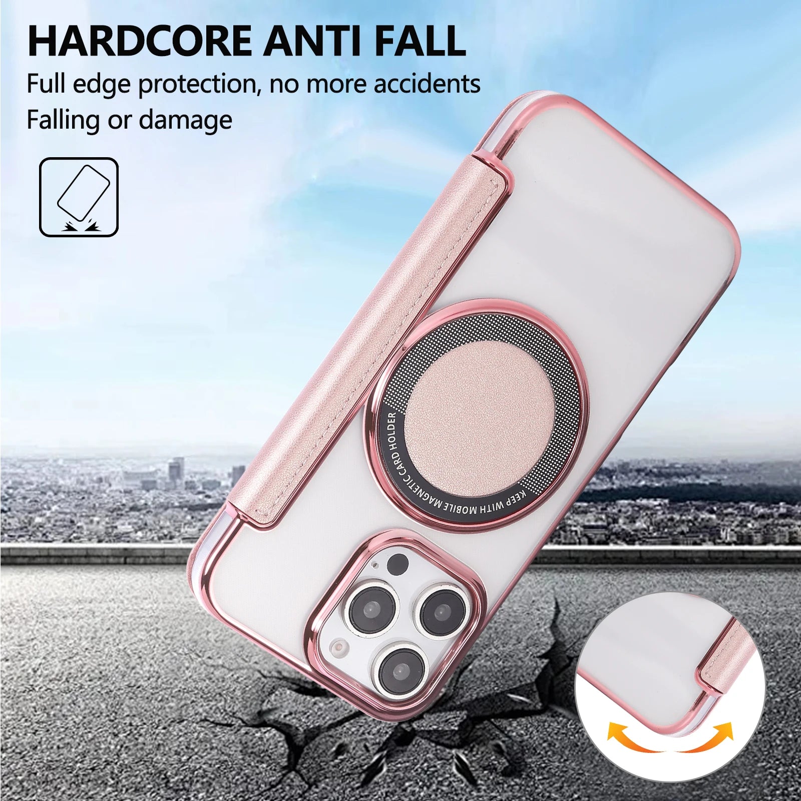 MagSafe-Compatible TPU Leather Wallet Case for iPhone 16 Series