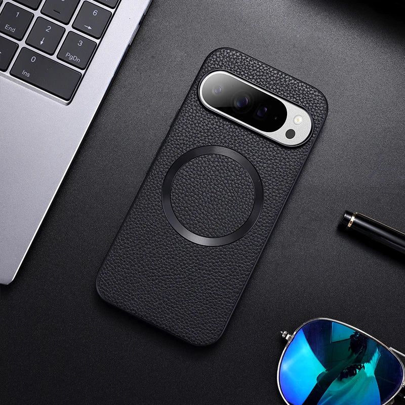 Premium Lichee Pattern PU Leather Magnetic Case for Google Pixel 10 Series