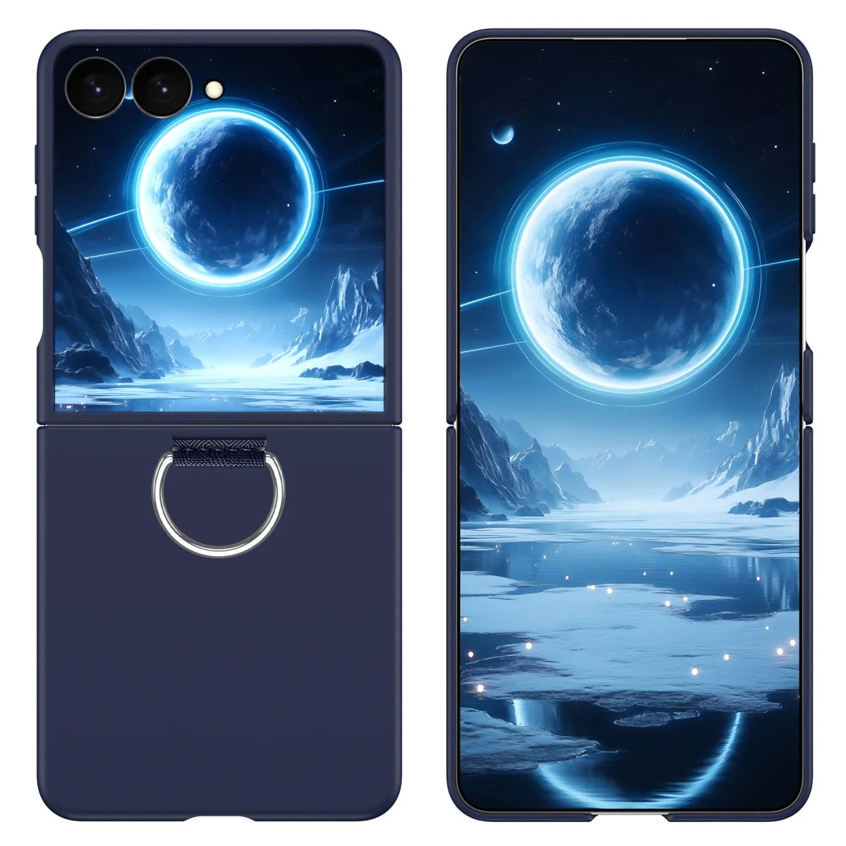 Shockproof Matte Flip Case with Metal Ring for Samsung Galaxy Z Flip 7