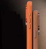 Luxury Magnetic Plain Leather Case with Wireless Charging Support for iPhone 15 Series