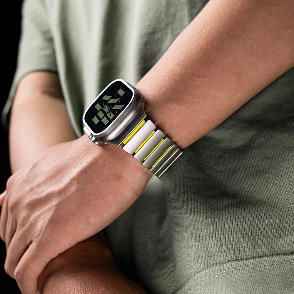 Stainless Steel and Rubber Magnetic Band for Apple Watch