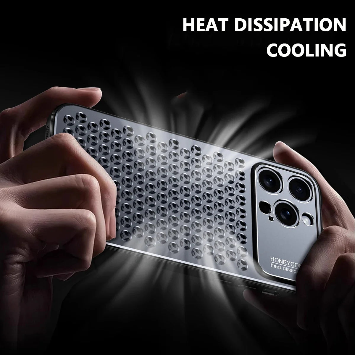 Luxury Honeycomb Metal Phone Case for iPhone 16 Series