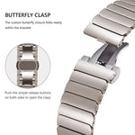 Polished Stainless Steel Bracelet with Dual-Sided Butterfly Clasp for Samsung Galaxy Watch 9