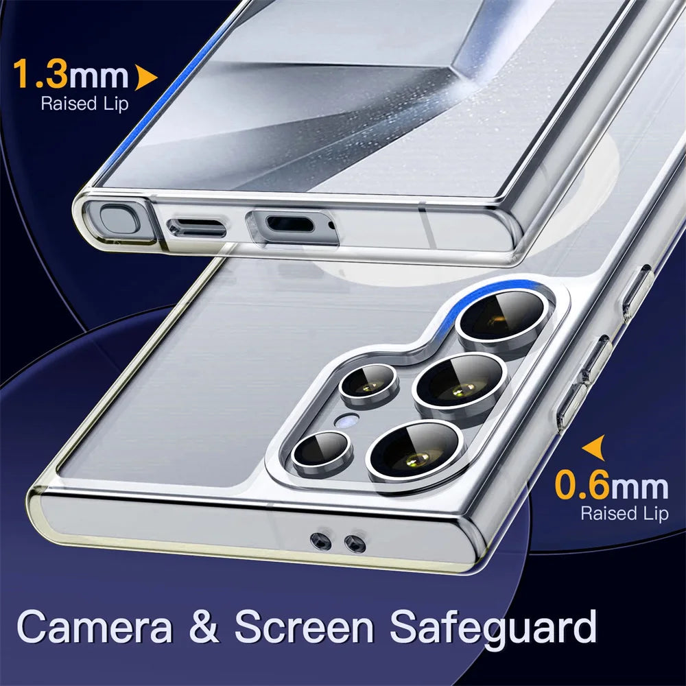 Premium Shockproof Transparent Magnetic Case for Samsung Galaxy S25 Series