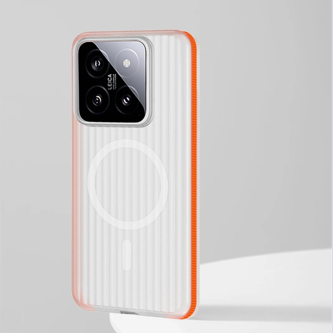 Corrugated Pattern Magnetic Wireless Charging Case for Xiaomi 14 Series