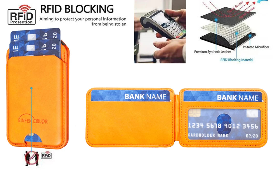 Magnetic Leather Stand Card Holder for iPhone