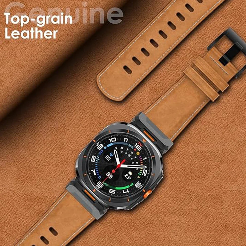 Stainless Steel & Leather Watchband for Samsung Galaxy Watch Ultra and Samsung Galaxy Watch Ultra (2025)