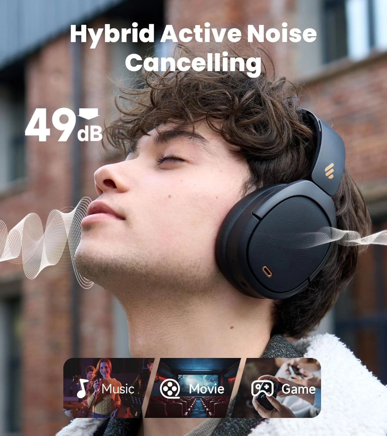 Edifier W80 Active Noise Cancelling Headset With 65-Hour Battery