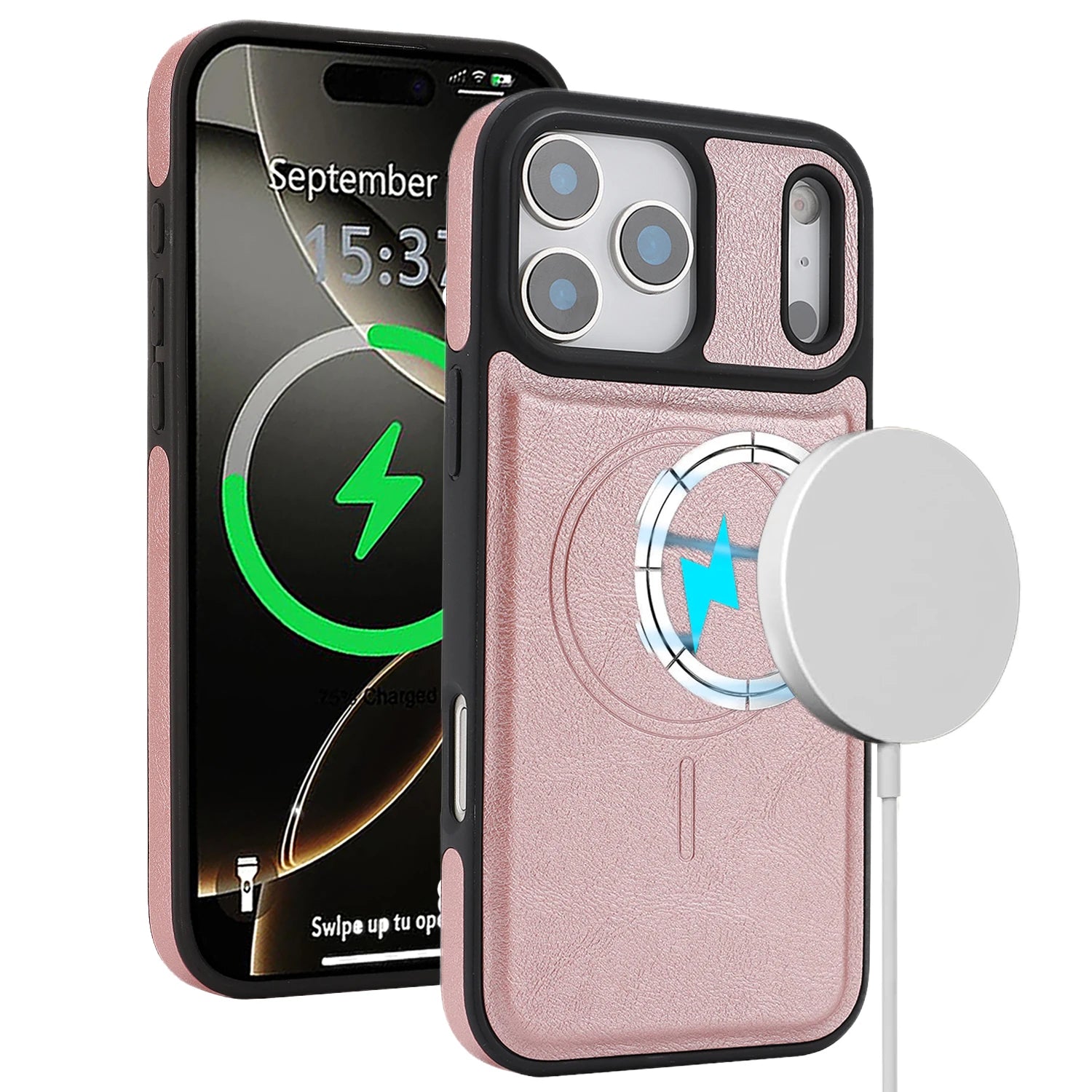 MagSafe Compatible Slim Leather Case for iPhone 17 Series