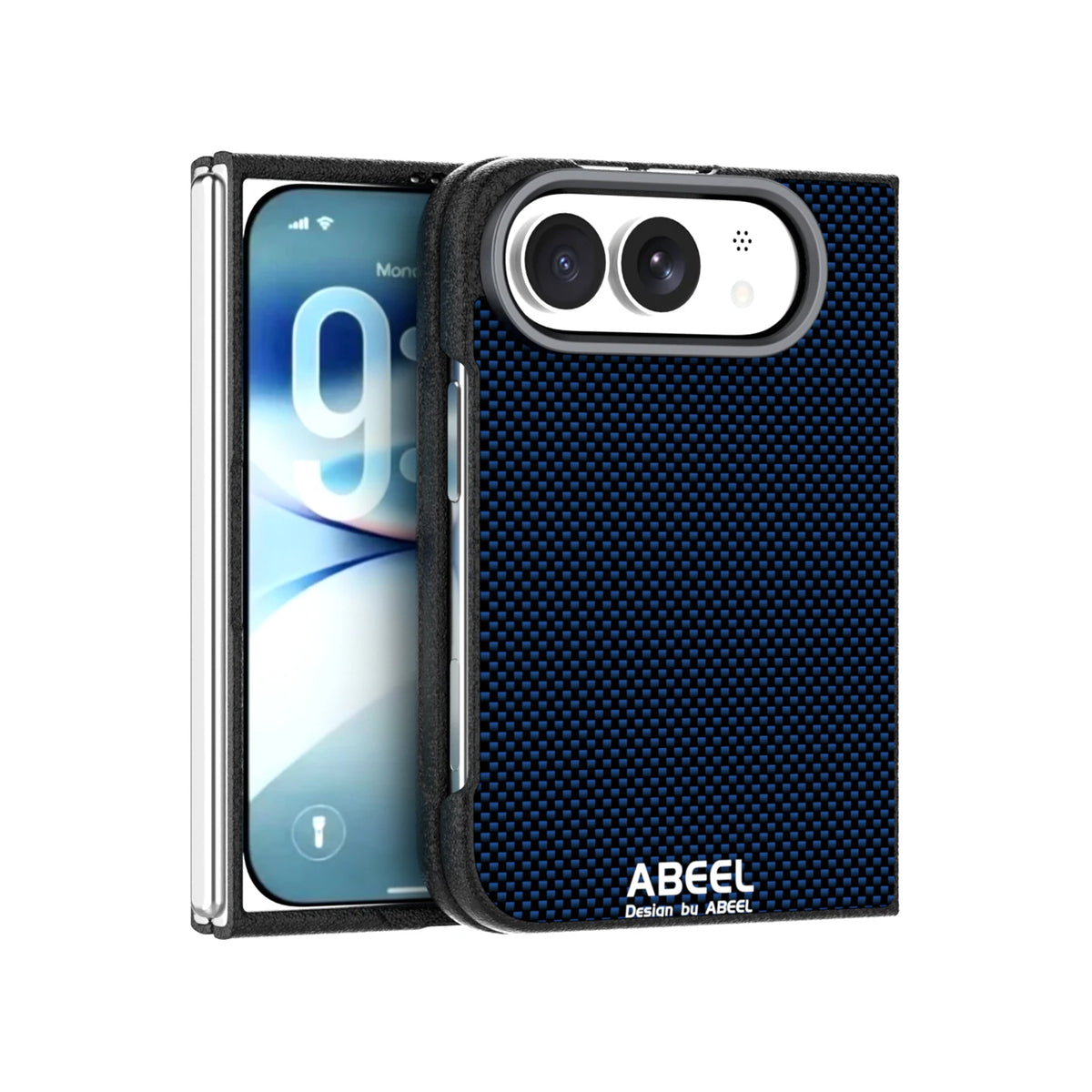 Carbon Weave MagSafe Case with Dual Camera Lens Protection Ring for iPhone Duo