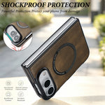 Premium Leather MagSafe Case with Raised Camera Protection for iPhone Duo