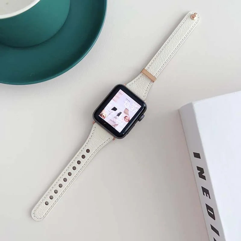 Women’s Slim Sheepskin Leather Strap for Apple Watch