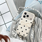 3D Black Polka Dot Bow Silicone Case for iPhone 17 Series