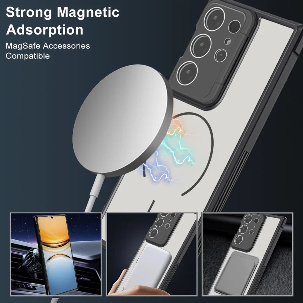 Shockproof Matte Magnetic Case with Camera Lens Guard for Samsung Galaxy S26 Series