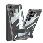 Samsung Galaxy S25 Ultra Transparent Shockproof Case with Rotating Bracket