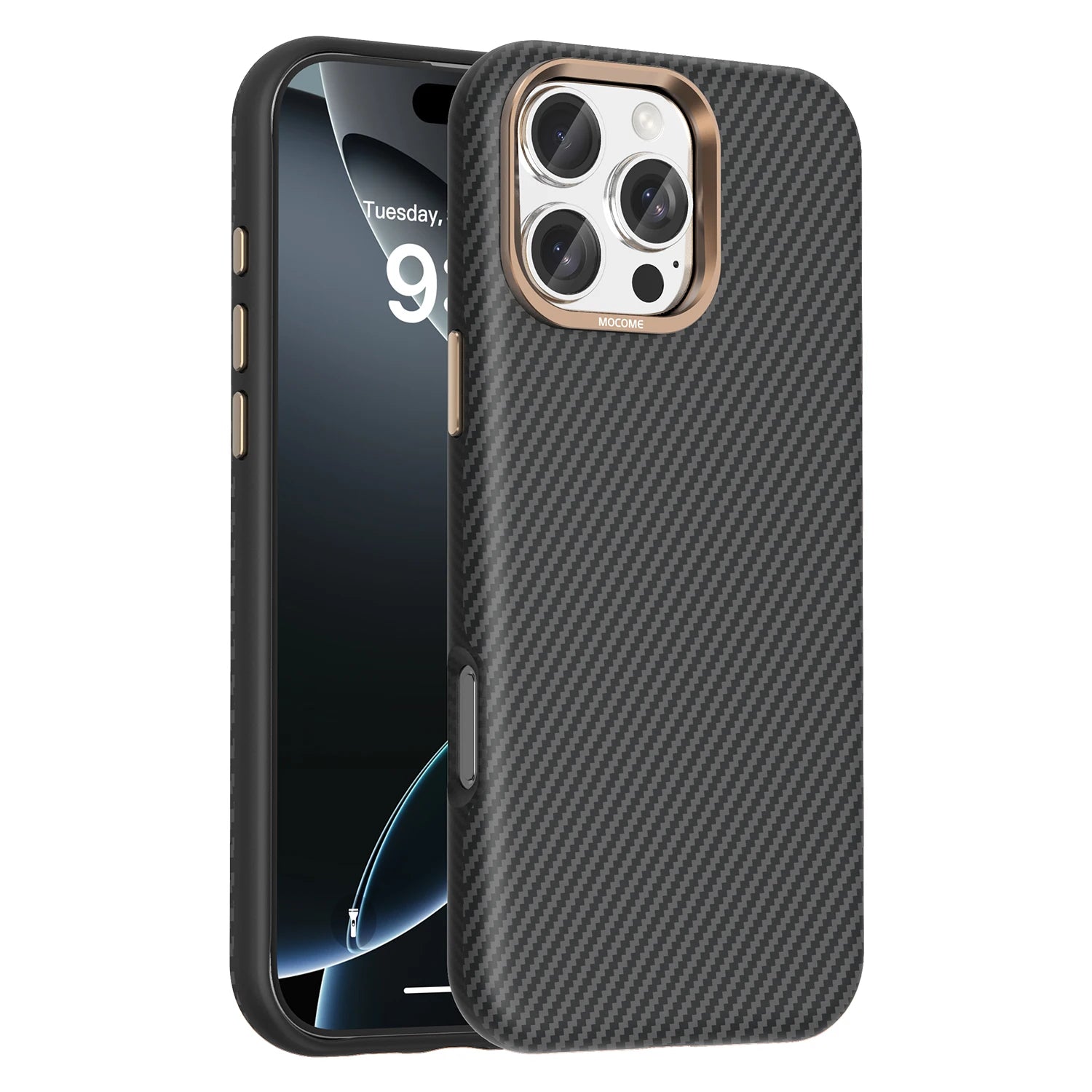 Business MagSafe Carbon Fiber Leather Case for iPhone 16 Series