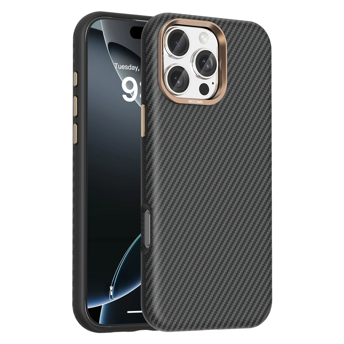 Business MagSafe Carbon Fiber Leather Case for iPhone 16 Series