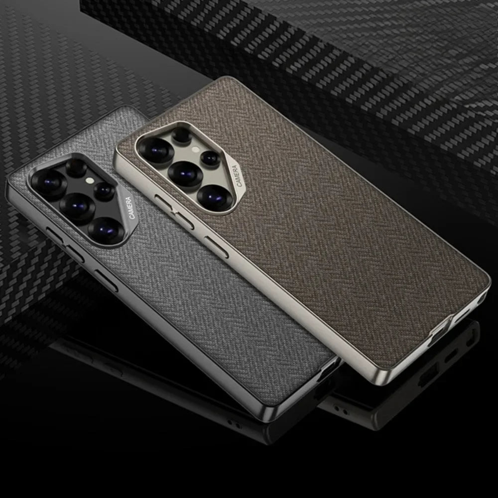 Nylon Leather Hard Shell Case for Samsung Galaxy S25 Ultra