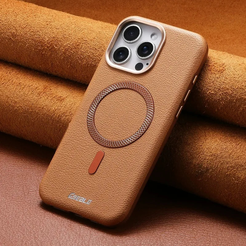 Matte Leather MagSafe Case for iPhone 16 Series