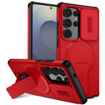 Rugged Armor Magnetic Case with Sliding Privacy Lens Shield for Samsung Galaxy S26 Series