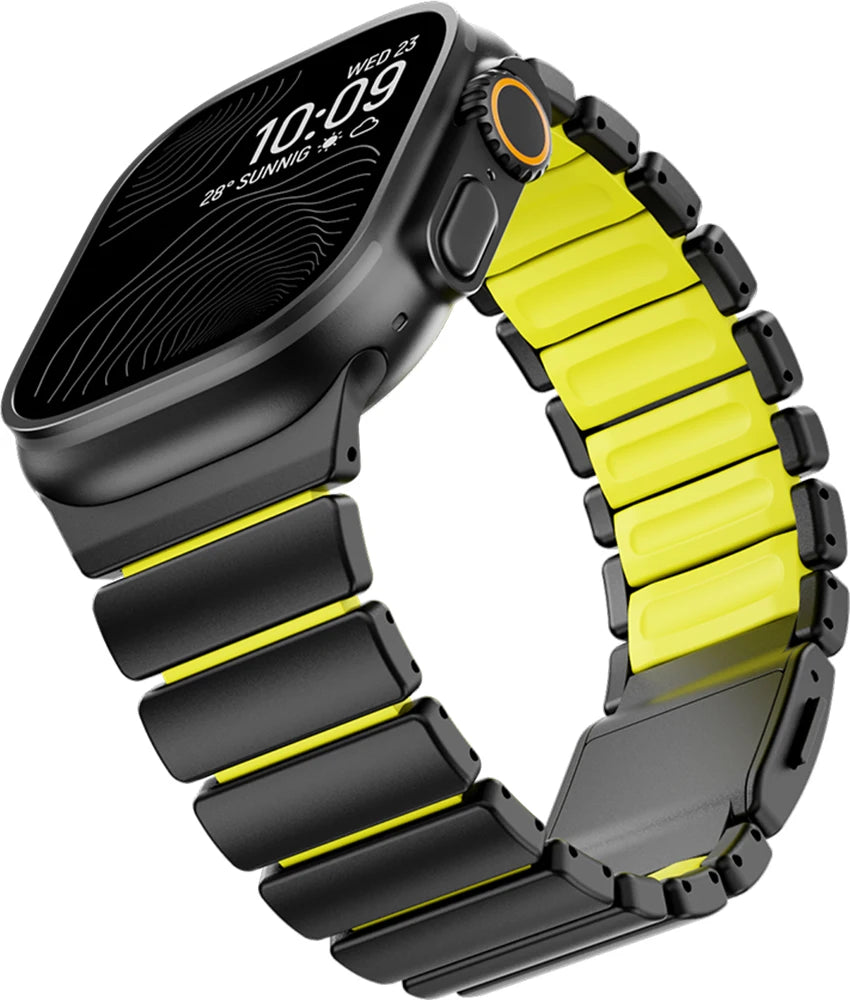 Stainless Steel and Rubber Magnetic Band for Apple Watch