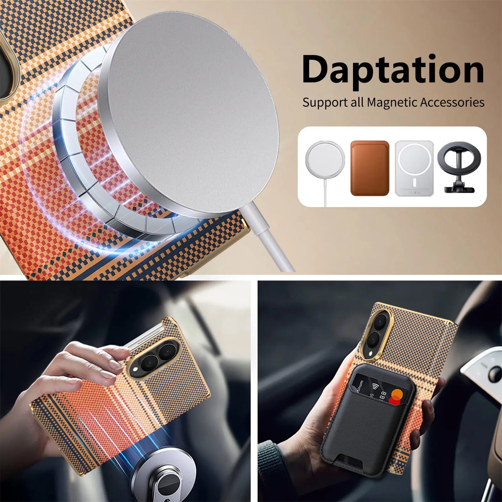 Luxury Magnetic Carbon Fiber Case for Samsung Galaxy Z Fold 8
