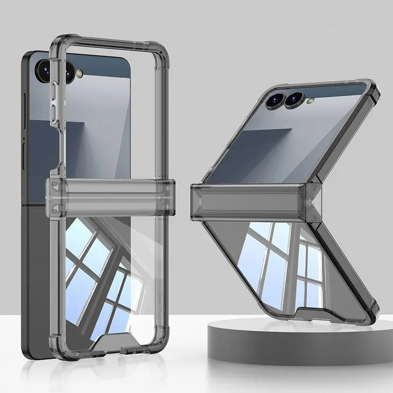 Slim Luxury Hinge Protection Case with Ring Holder for Samsung Galaxy Z Flip 7