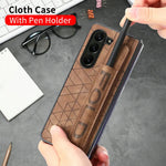 Elegant Leather Case for Samsung Galaxy Z Fold 6 with Wrist Strap & Pen Slot