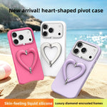 Liquid Silicone Heart-Shaped Kickstand Case with Camera Protection for iPhone 18 Series