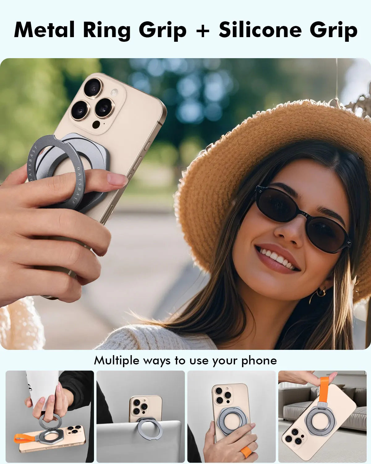 360° Rotating Magnetic Phone Holder with Silicone Lanyard