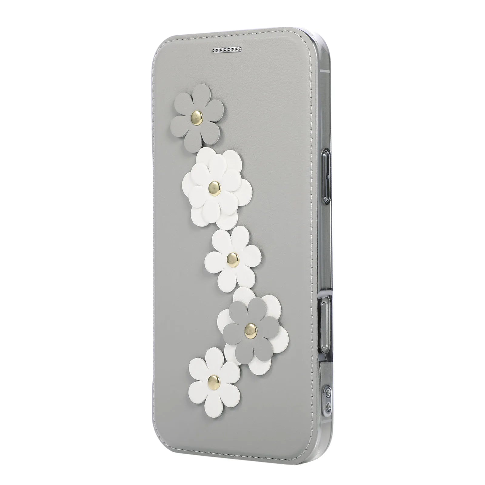 Elegant 3D Flower MagSafe Leather Flip Wallet Case for iPhone 17 Series