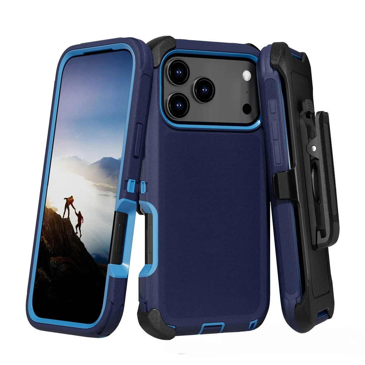 Shockproof Three-Layer Armor Case with Raised Camera Ring for iPhone 18 Series