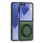 Samsung Galaxy Z Flip 7 Premium Leather Magnetic Case with Ring Holder