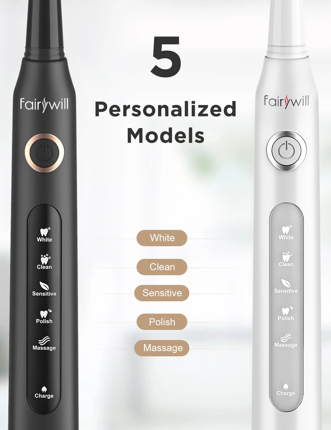 Fairywill D7 Sonic Electric Toothbrush Set