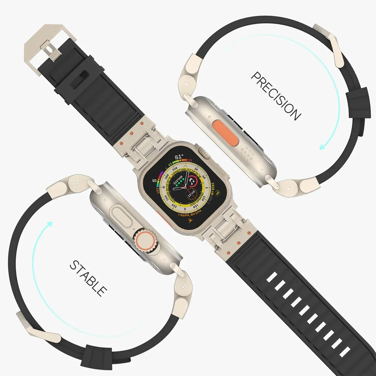 Heavy-Duty Silicone Sport Strap for Apple Watch