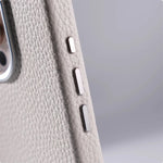 Luxury Lychee Texture PU Leather Case with Alloy Lens Frame for iPhone 17 Series