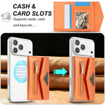 Luxury Leather Magnetic Wallet with Card Holder and Kickstand