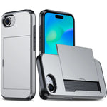 Luxury Armor Slide Card Slot Wallet Case for iPhone 16e