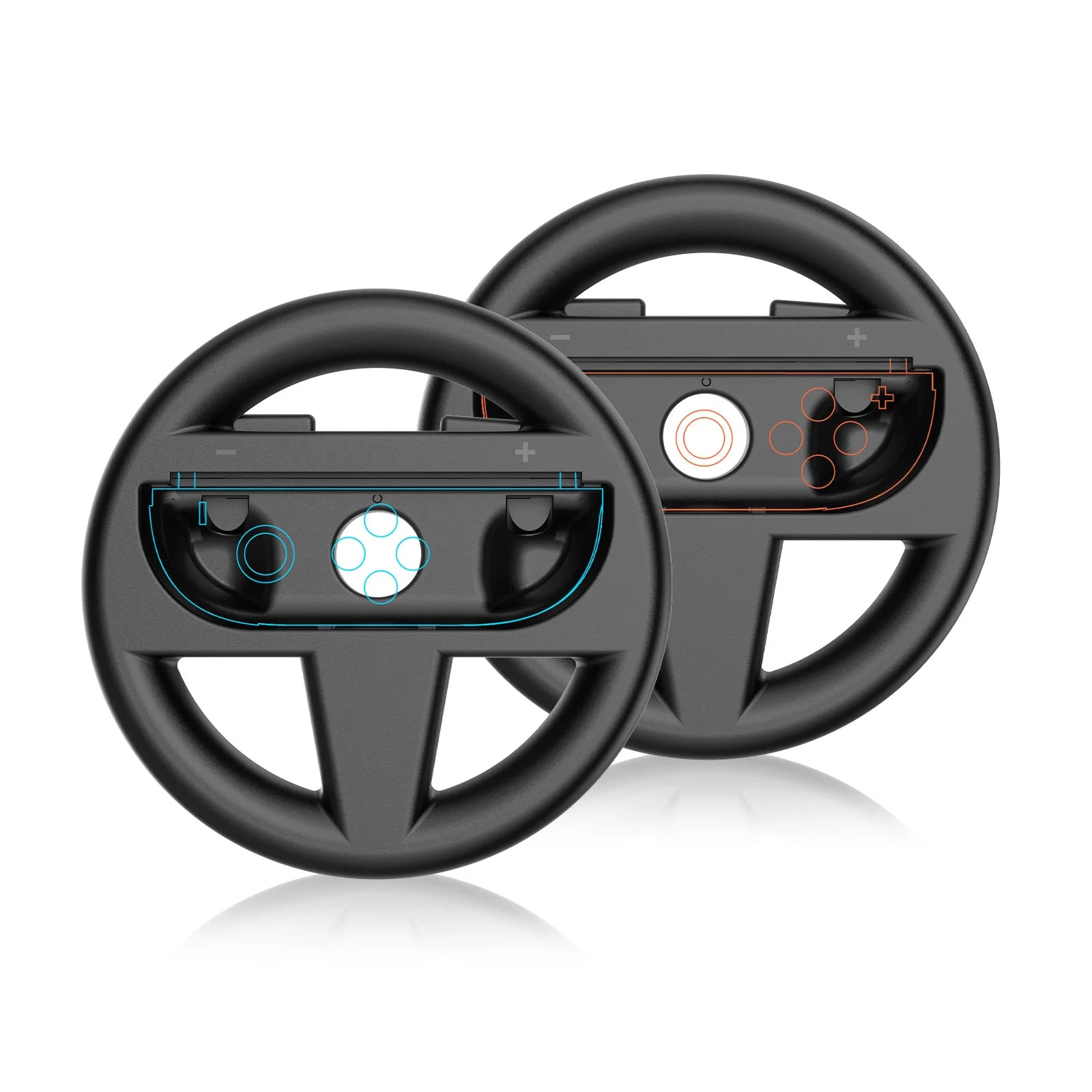 2-Pack Simulated Racing Steering Wheel Attachments for Nintendo Switch 2 Joy-Con Controllers