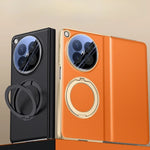 OPPO Find N6 Luxury Magnetic PU Leather Case with 360° Rotating Ring Holde